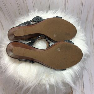 Jack Rogers Shoes - Jack Rogers Metallic Gunmetal Luccia Wedge Sandal Jack Rogers Shoes - Jack Rogers Metallic Gunmetal Luccia Wedge Sandal